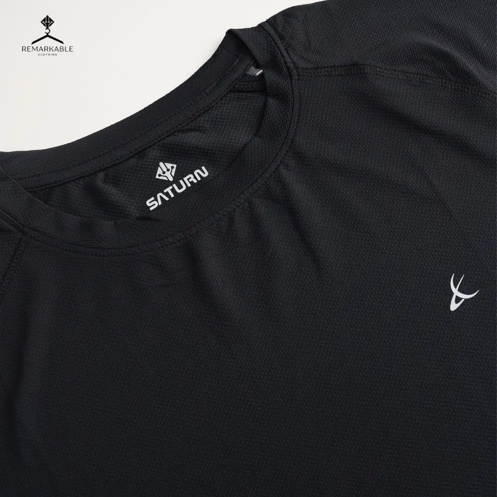 SATURN Compression Sports Tshirt St1 Black image 3