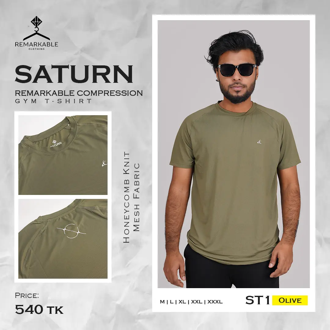 SATURN Compression Sports Tshirt St1 Olive
