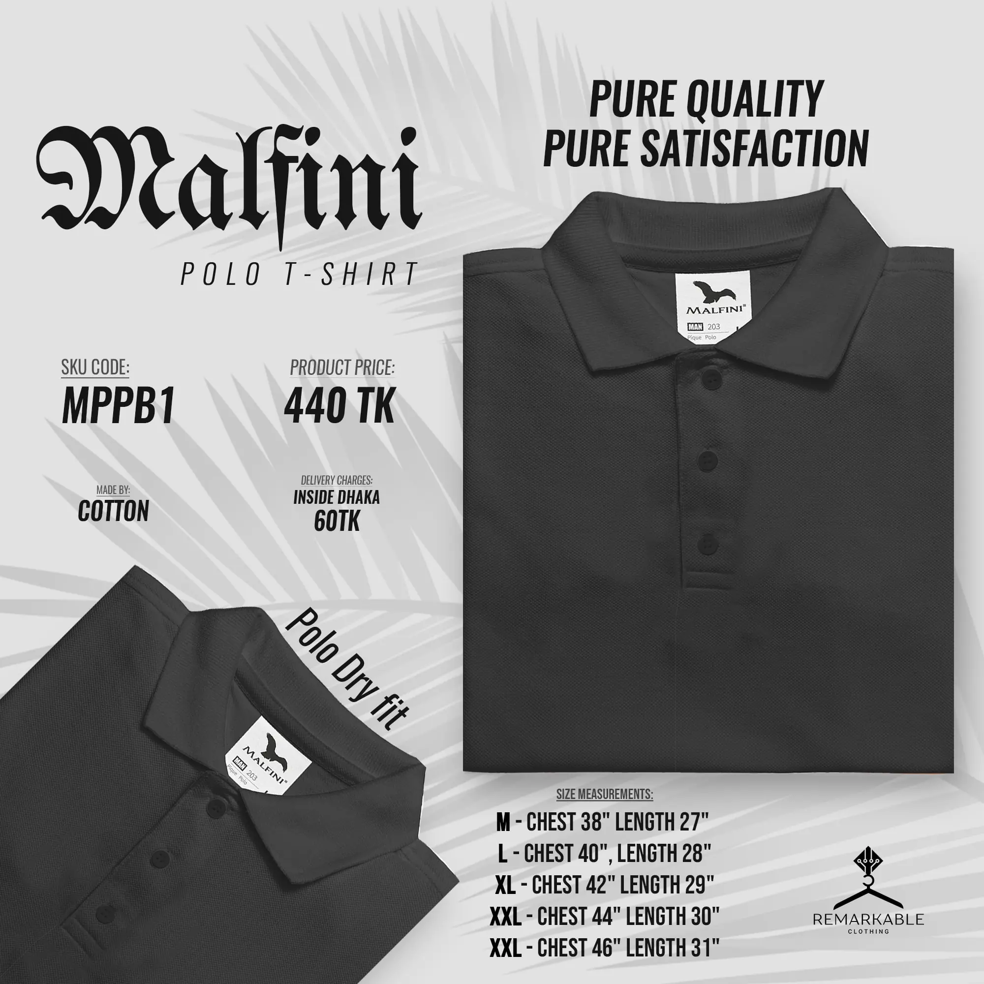 .Malfini Polo MPPB1 - Black